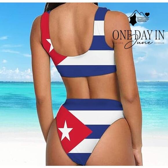 Adisputent Puerto Rico Crop Bikini Swimsuit Size S - Picture 2 of 6